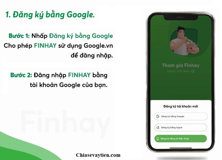 Đăng ký mở tài khoản Finhay bằng Google